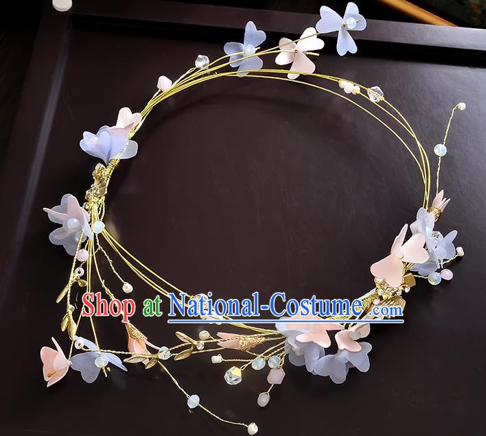 Top Grade Handmade Chinese Classical Hair Accessories Princess Wedding Baroque Silk Flowers Garland Hair Clasp Headband Bride Headband for Women