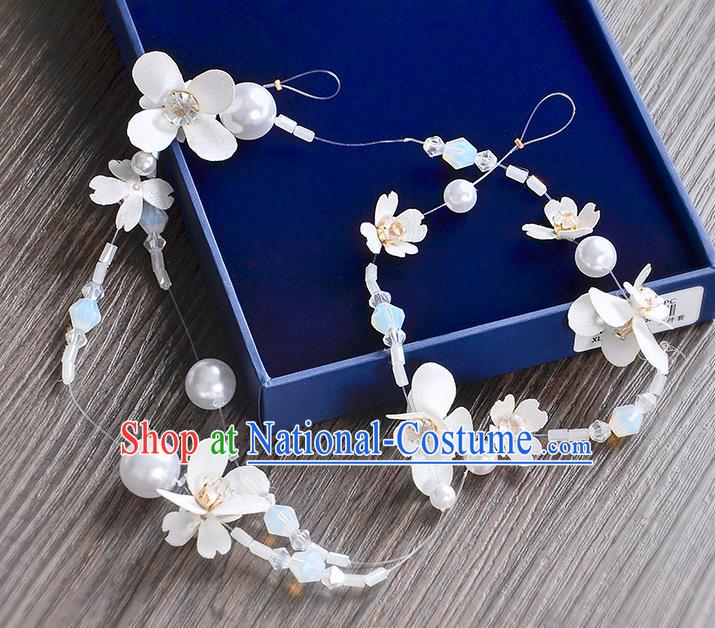 Top Grade Handmade Chinese Classical Hair Accessories Princess Wedding Baroque Pearls Flowers Garland Hair Clasp Headband Bride Headband for Women