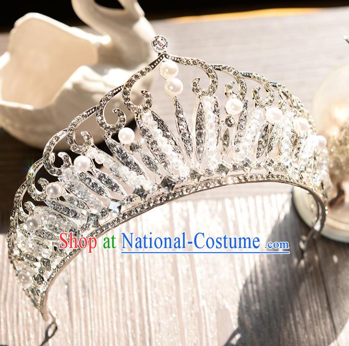 Top Grade Handmade Hair Accessories Baroque Luxury Crystal Royal Crown, Bride Wedding Hair Jewellery Princess Crystal Imperial Crown for Women