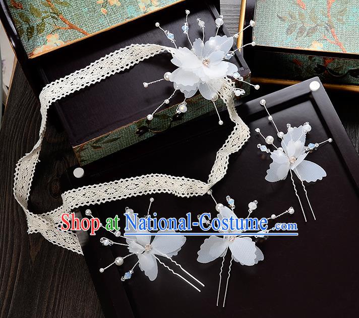 Top Grade Handmade Chinese Classical Hair Accessories Princess Wedding Baroque Headwear Flowers Hair Clasp Lace Headband for Women