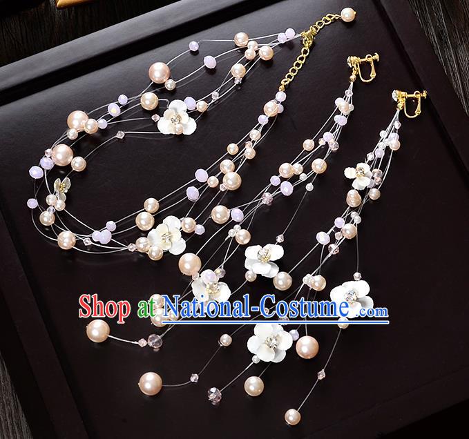 Top Grade Handmade Chinese Classical Hair Accessories Princess Wedding Baroque Headwear Pearls Hair Clasp Lace Headband for Women