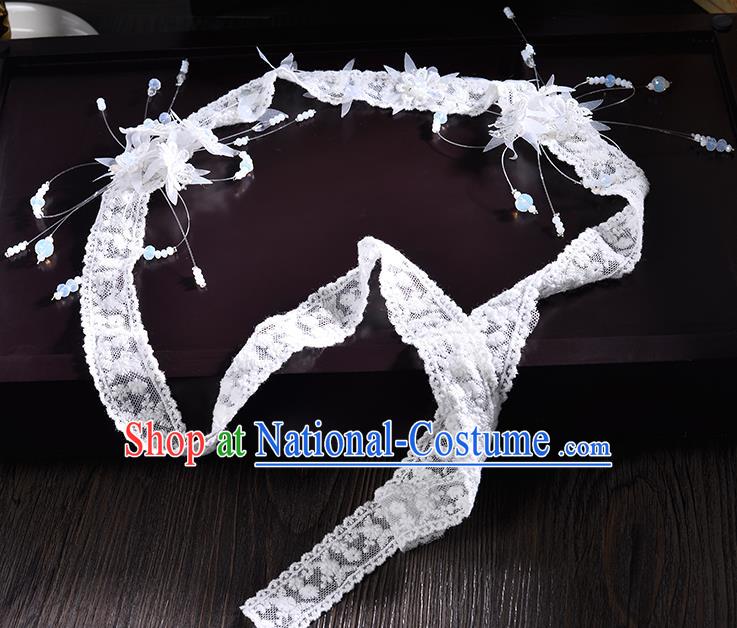 Top Grade Handmade Chinese Classical Hair Accessories Princess Wedding Baroque Headwear Lace Headband Bride Hair Clasp for Women