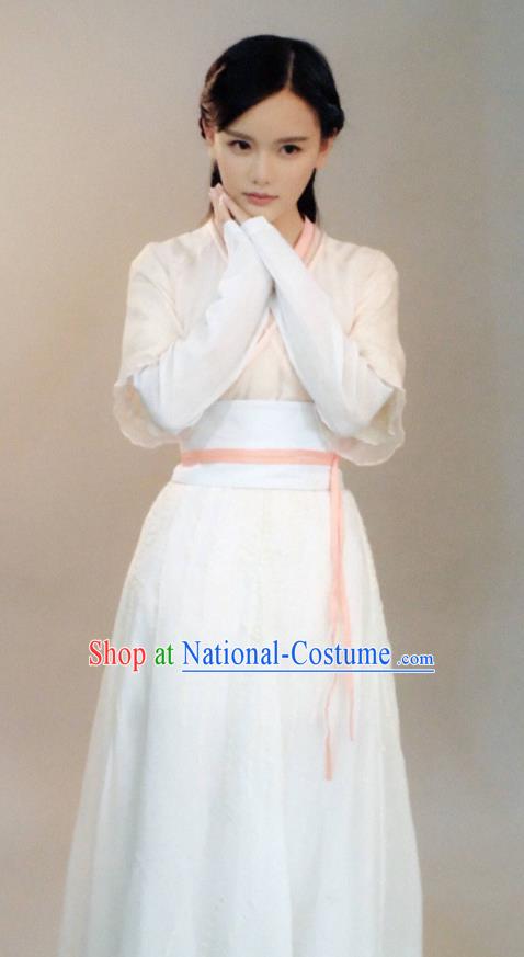 Traditional Chinese Southern and Northern Dynasties Palace Lady Costume, Lost Love In Times Chinese Ancient Fairy Maidservants Hanfu Dress for Women