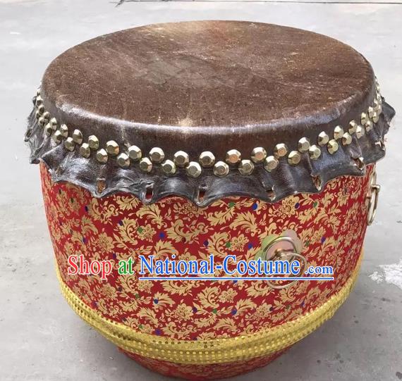 Dragon Dance Lion Dance Red Drum Cowhide Drum Cart Musical Instrument Tupan Complete Set