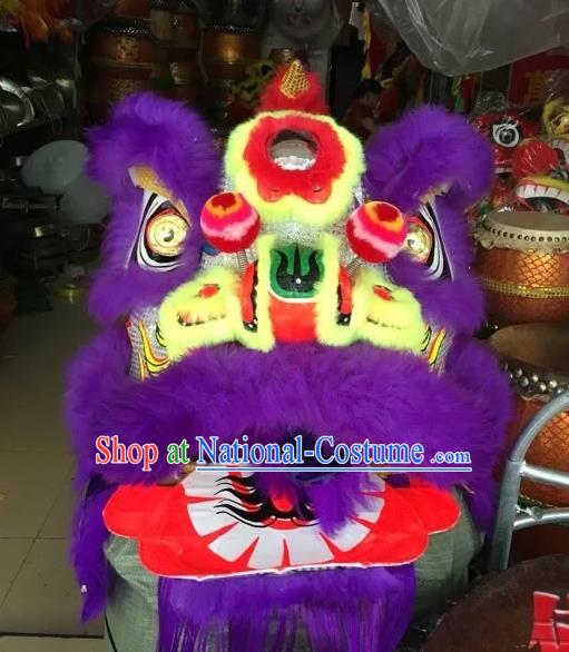 World Lion Dance Competition Purple Fur Lion Head Lion Dance Double Person Costumes for Adult