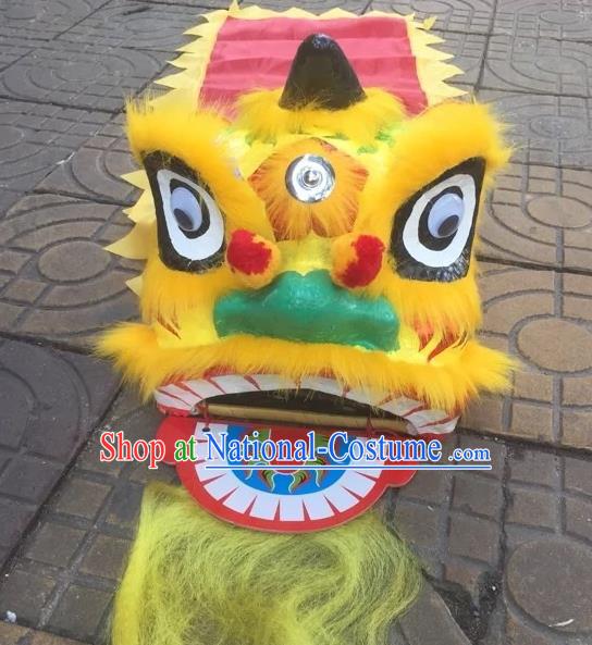 World Lion Dance Competition Yellow Fur Lion Head Lion Dance Costumes for Adult