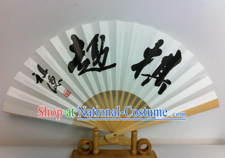 Traditional Chinese Crafts Peking Opera Folding Fan China Sensu Calligraphy Paper Paper Fan