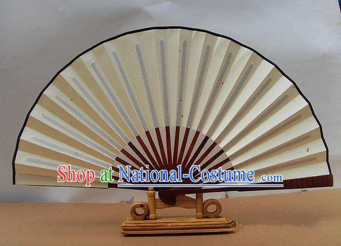 Traditional Chinese Crafts Peking Opera Folding Fan China Sensu Handmade White Xuan Paper Fan