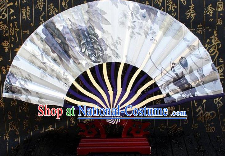 Traditional Chinese Crafts Peking Opera Folding Fan China Sensu Ink Painting Japan White Silk Fan for Women