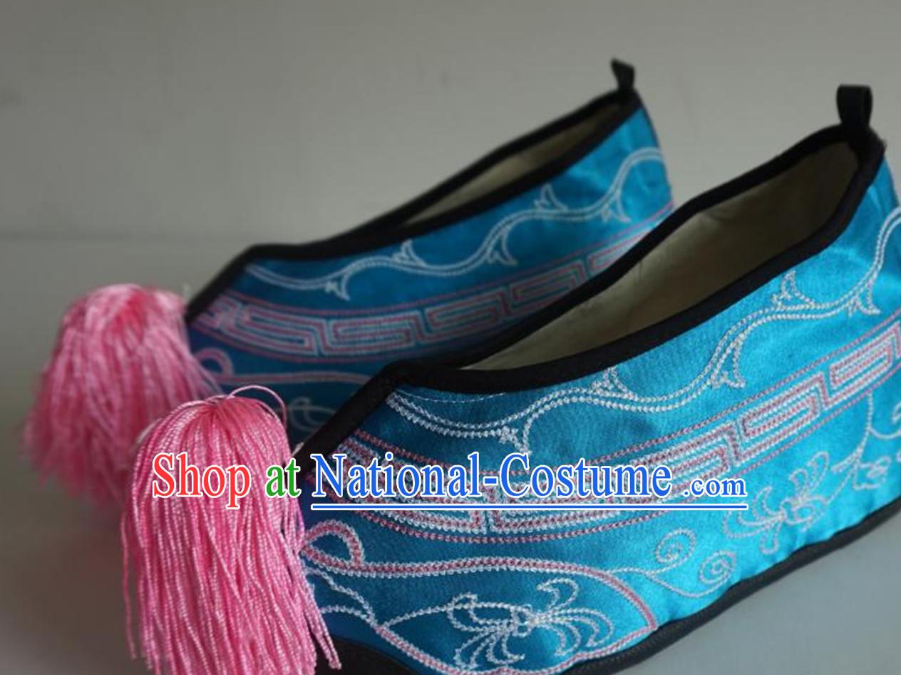 Chinese Classical Beijing Opera Peking Opera Lady Embroidered Boots Shoes