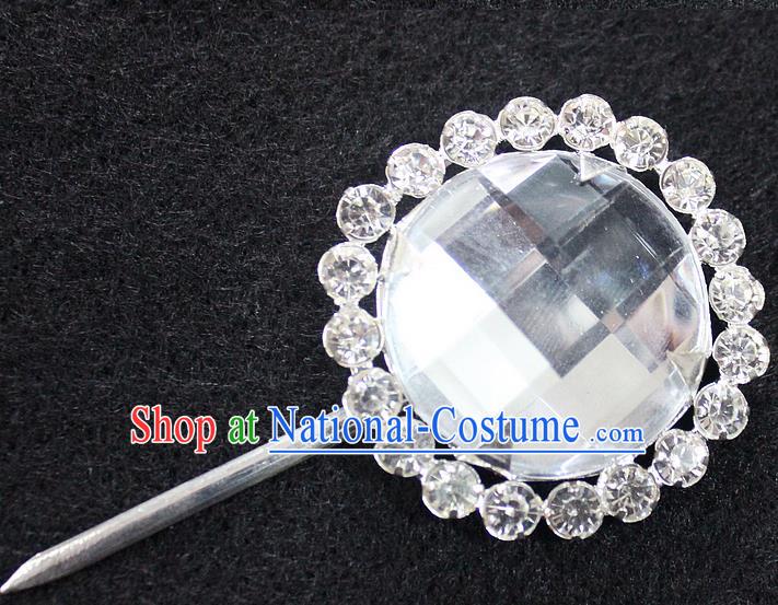 Traditional China Beijing Opera Young Lady Hair Accessories Crystal Hairpin, Ancient Chinese Peking Opera Hua Tan Headwear Diva Hairpins