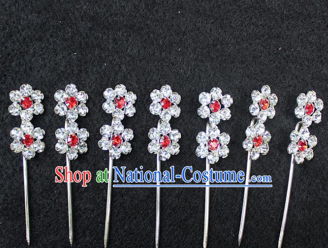 Traditional China Beijing Opera Young Lady Hair Accessories Diva Head-ornaments, Ancient Chinese Peking Opera Hua Tan Headwear Plum Blossom Hairpins