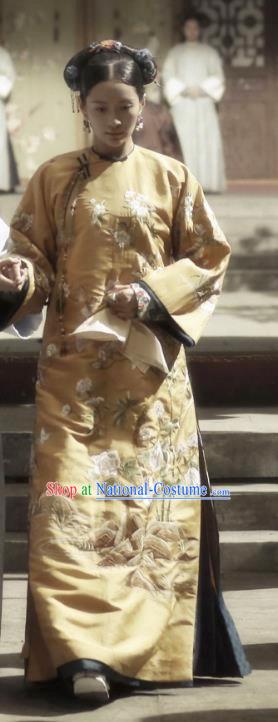 Story of Yanxi Palace Traditional Ancient Chinese Qing Dynasty Manchu Imperial Consort Costume, Chinese Mandarin Robes Imperial Concubine Embroidered Dress Clothing for Women