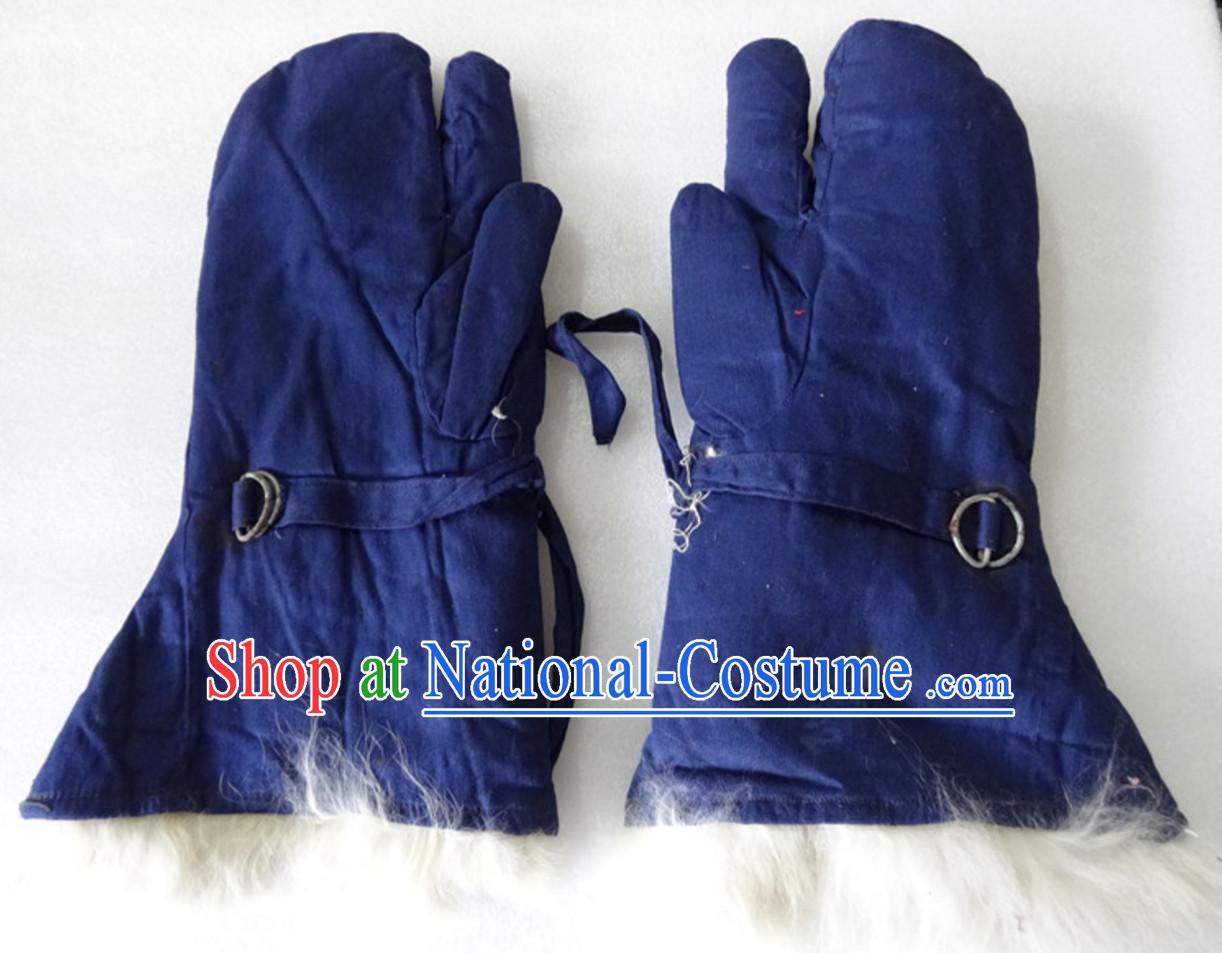 Traditional Chinese Classical Style Handmade Sheep Wool Gloves