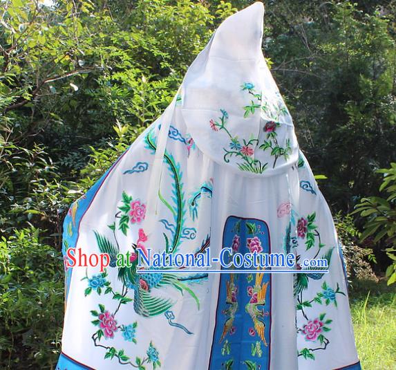 Traditional China Beijing Opera Young Lady Costume Diva Embroidered Cloak, Ancient Chinese Peking Opera Hua Tan Embroidery Cape Clothing