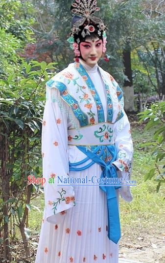 Traditional China Beijing Opera Hua Tan Costume Embroidered Dress, Ancient Chinese Peking Opera Female Diva Embroidery Dress Clothing