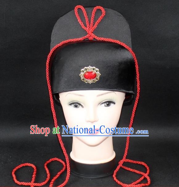 Traditional China Beijing Opera Young Men Hair Accessories Imperial Bodyguard Headwear, Ancient Chinese Peking Opera Niche Hat