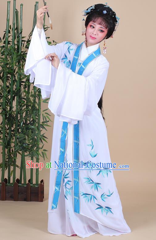 Traditional China Beijing Opera Young Lady Hua Tan Costume Female Dance Clothing, Ancient Chinese Peking Opera Diva Embroidery Bamboo Leaf Dress