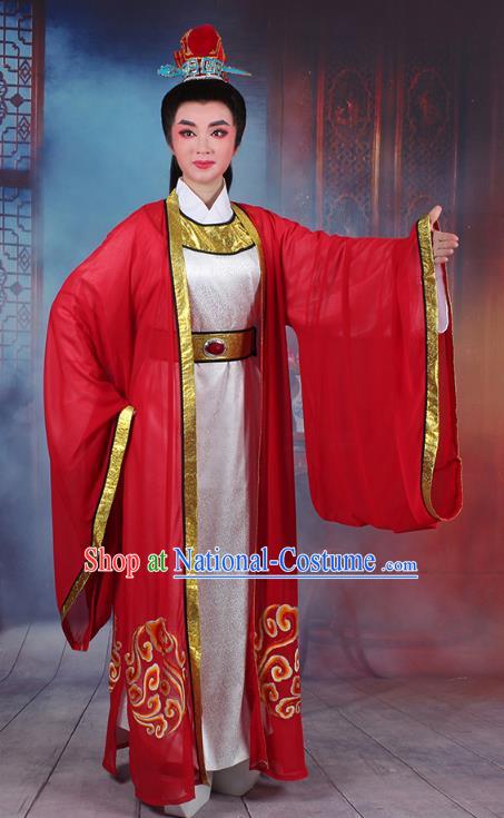 Traditional China Beijing Opera Young Men Costume A Dream in Red Mansions Scholar Embroidered Robe, Ancient Chinese Peking Opera Niche Embroidery Clothing