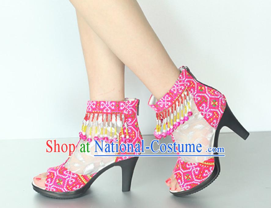 Handmade Hmong Women Minority Shoes Miao Ethnic Shoes