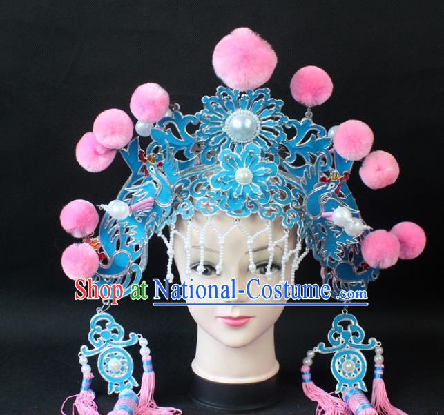 Traditional China Beijing Opera Lang Scholar Niche Hat, Ancient Chinese Peking Opera Eunuch Pink Venonat Cap Headwear Prime Minister Hat