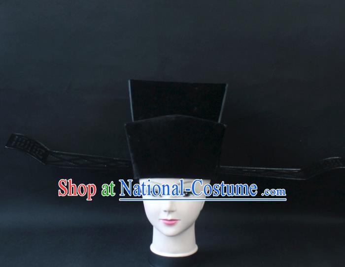 Traditional China Beijing Opera Headpiece Prime Minister Hat, Ancient Chinese Peking Opera Chancellor Hat Headwear