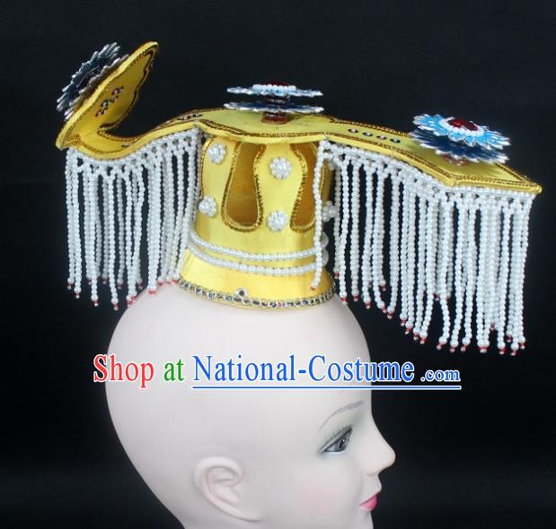 Traditional China Beijing Opera Hair Accessories Emperor Tuinga, Ancient Chinese Peking Opera King Headwear