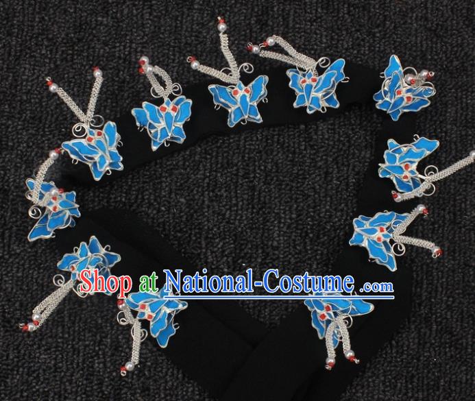 Traditional China Beijing Opera Young Lady Hair Accessories Butterfly Headband, Ancient Chinese Peking Opera Hua Tan Diva Headwear