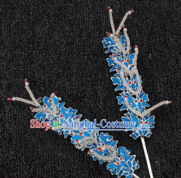 Traditional China Beijing Opera Young Lady Hair Accessories, Ancient Chinese Peking Opera Hua Tan Diva Butterfly Hairpins