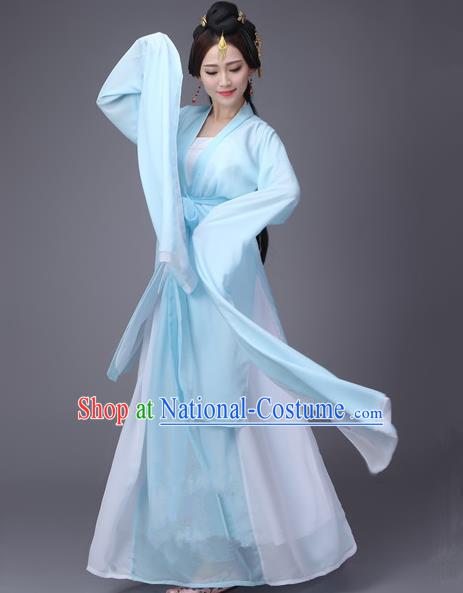 Traditional Ancient Chinese Princess Dance Costume, Elegant Hanfu Clothing Chinese Water Sleeve Dance Dress Clothing for Women