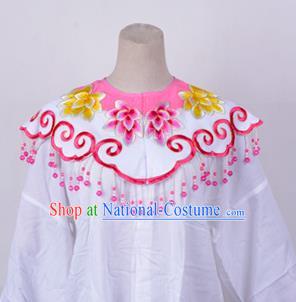 Traditional China Beijing Opera Young Lady Hua Tan Costume Princess Embroidered Pink Cloud Shoulder, Ancient Chinese Peking Opera Diva Embroidery Cappa Clothing