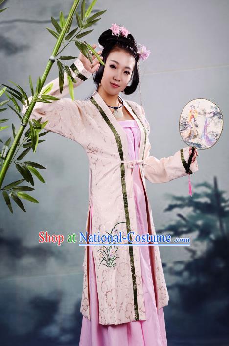 Traditional Chinese Ming Dynasty Imperial Princess Costume Embroidery BeiZi, China Ancient Hanfu Fairy Dress Nobility Lady Clothing for Women