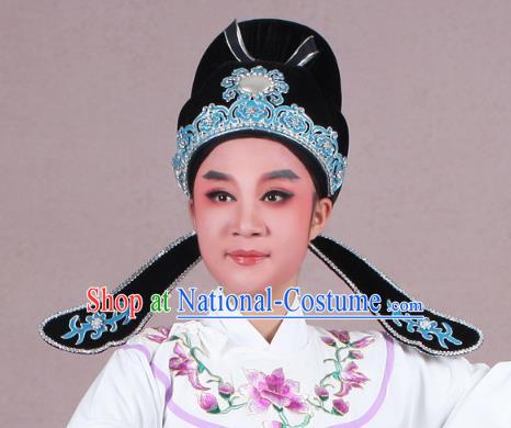 Traditional China Beijing Opera Young Men Hair Accessories Scholar Share-Win Headwear, Ancient Chinese Peking Opera Niche Hat