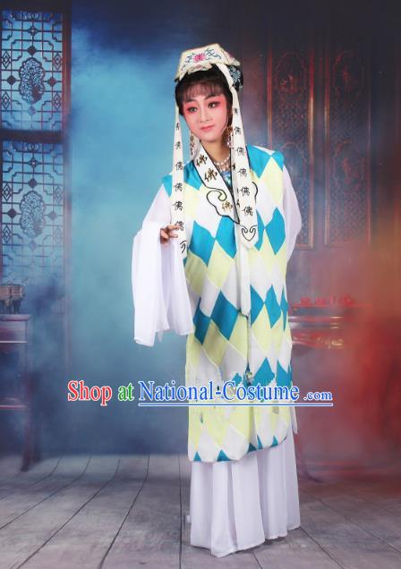 Traditional China Beijing Opera Taoist Nun Costume Woman Dress, Ancient Chinese Peking Opera Buddhist Clothing