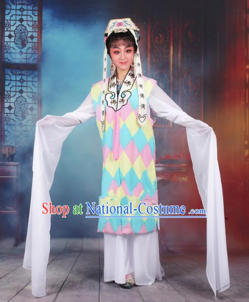 Traditional China Beijing Opera Taoist Nun Costume Woman Dress, Ancient Chinese Peking Opera Buddhist Clothing