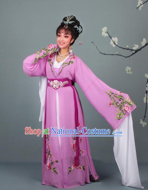 Traditional China Beijing Opera Young Lady Hua Tan Costume Princess Pink Embroidered Dress, Ancient Chinese Peking Opera Diva Embroidery Clothing