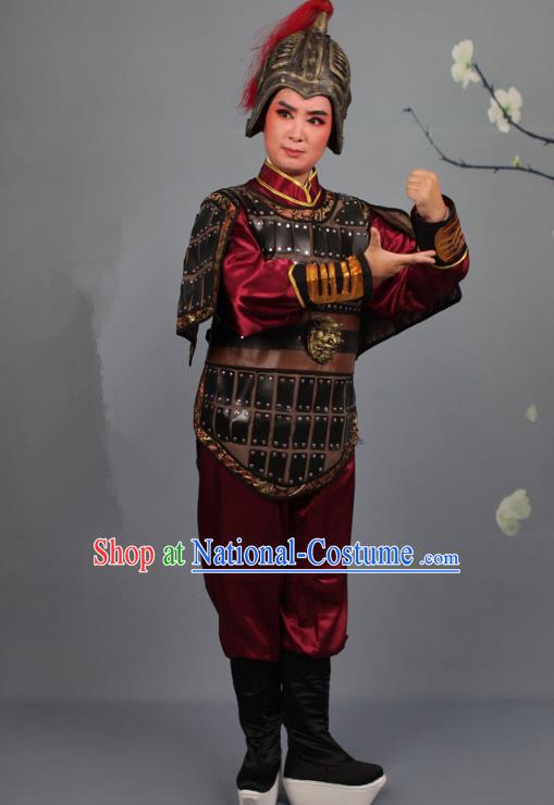 Traditional China Beijing Opera Swordplay Armour Costume, Ancient Chinese Peking Opera Blues Female General Clothing