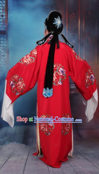 Traditional China Beijing Opera Niche Costume Gifted Scholar Embroidered Robe and Hat Ancient Chinese Peking Opera Embroidery Clothing