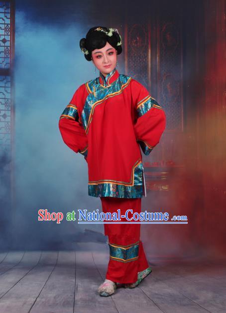 Traditional China Beijing Opera Old Women Costume Matchmaker Embroidered Red Clothing, Ancient Chinese Peking Opera Pantaloon Clothing