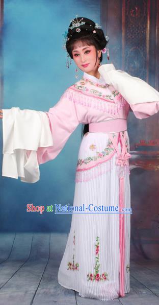 Top Grade Professional Beijing Opera Diva Costume Nobility Lady Pink Embroidered Clothing, Traditional Ancient Chinese Peking Opera Hua Tan Princess Embroidery Dress