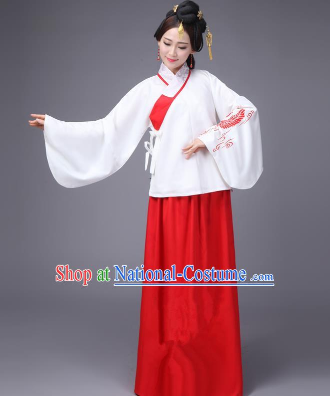 Traditional Ancient Chinese Fairy Dress Palace Lady Sleeve Placket Wedding Costume, Elegant Hanfu Chinese Ming Dynasty Imperial Princess Embroidered Clothing for Women