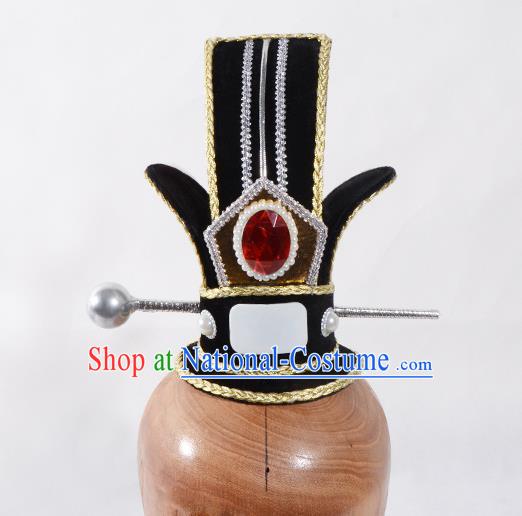 Top Grade Professional Beijing Opera Han Dynasty Minister Headwear, Traditional Ancient Chinese Peking Opera Chancellor Hat