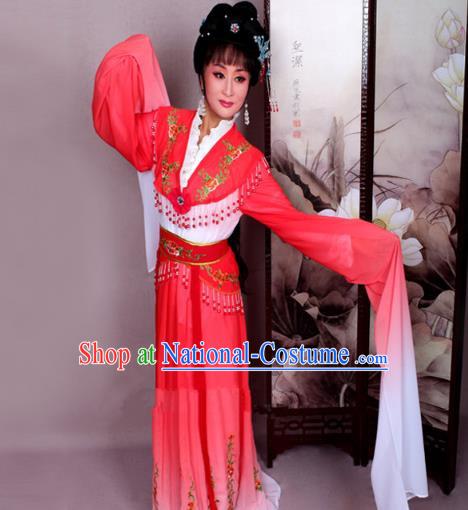 Top Grade Professional Beijing Opera Hua Tan Costume Nobility Lady Red Embroidered Dress, Traditional Ancient Chinese Peking Opera Diva Embroidery Clothing