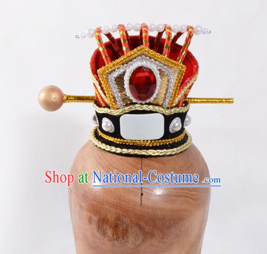 Top Grade Professional Beijing Opera Han Dynasty Prince Headwear, Traditional Ancient Chinese Peking Opera Chancellor Hat