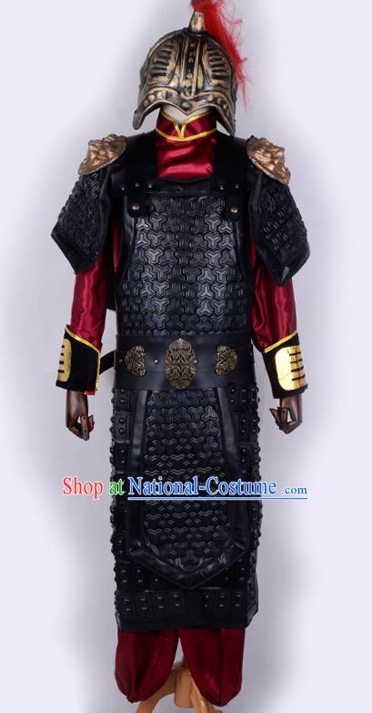 Traditional China Beijing Opera Takefu General Corselet Costume and Headwear Complete Set, Ancient Chinese Peking Opera Wu-Sheng Military Officer Warrior Armour Clothing