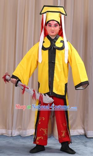 Traditional China Beijing Opera Takefu Costume, Ancient Chinese Peking Opera Wu-Sheng Military Officer Embroidery Yellow Clothing