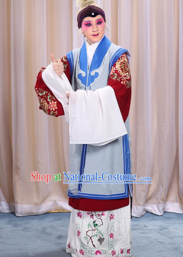 Top Grade Professional Beijing Opera Old Women Costume Long Waistcoat, Traditional Ancient Chinese Peking Opera Pantaloon Clothing