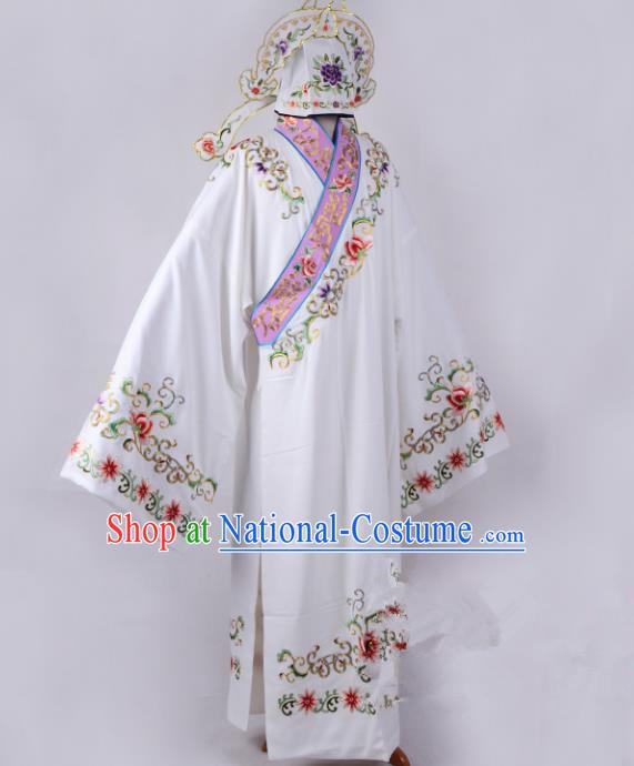 Traditional China Beijing Opera Niche Costume Young Men Embroidered Robe, Ancient Chinese Peking Opera Lang Scholar Embroidery Gwanbok Clothing