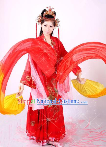 Traditional Chinese Tang Dynasty Imperial Concubine Costume and Headpiece Complete Set, China Ancient Elegant Hanfu Princess Dress Clothing