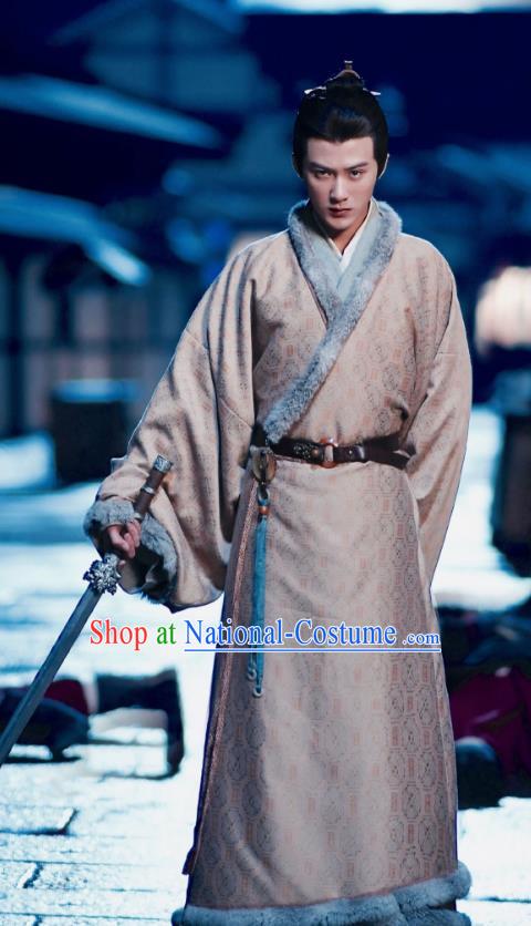 Traditional Chinese Tang Dynasty Nobility Childe Costume and Headpiece Complete Set, China Ancient Hanfu Clothing Palace Prince Embroidery Robe